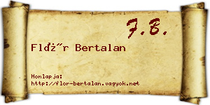 Flór Bertalan névjegykártya
